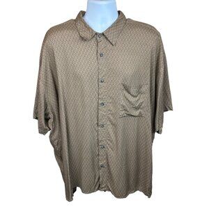 Untied button-front dress shirt, size 2X, pocket, diamond pattern, short sleeves